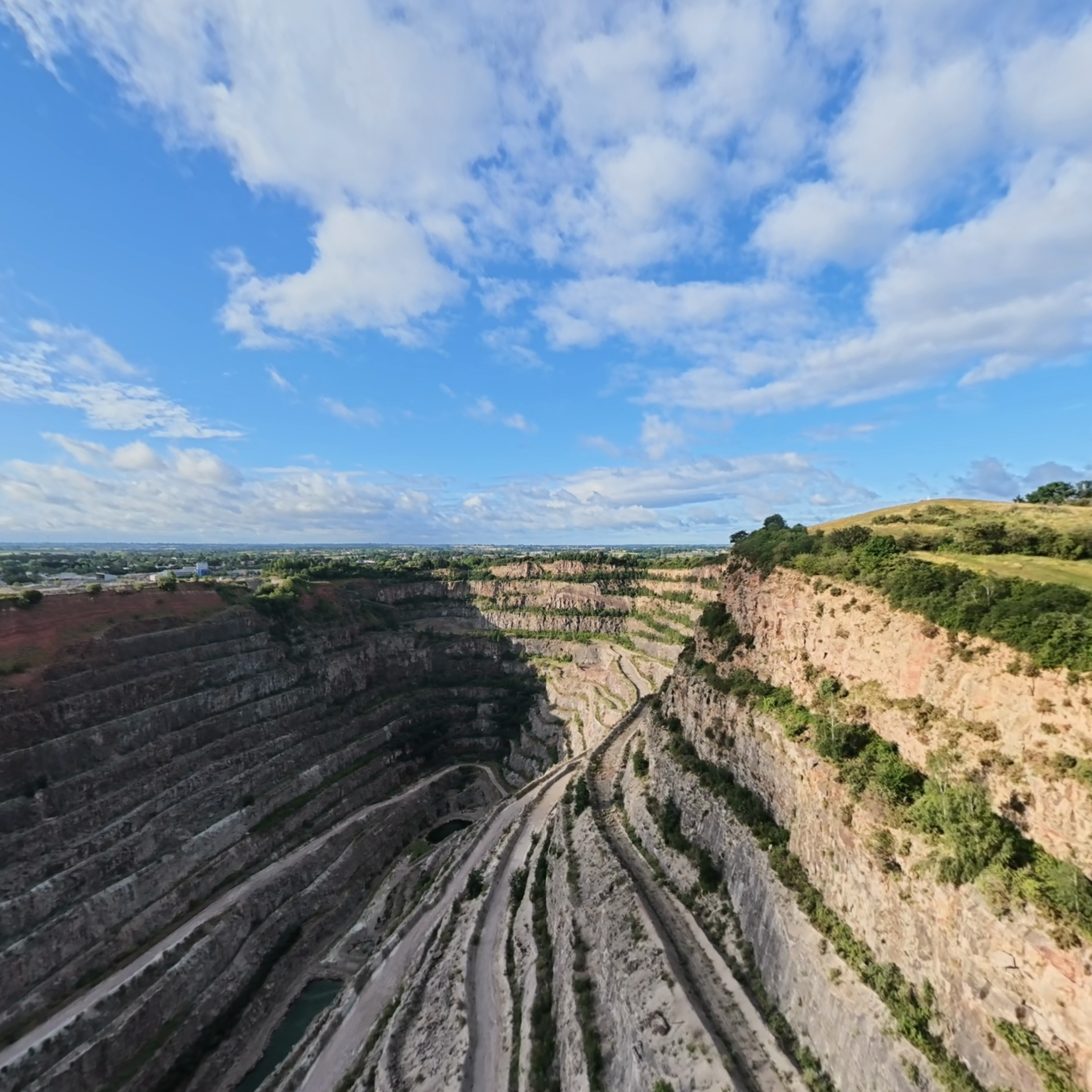 A reframed fly through of the quarry.